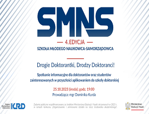 Spotkanie informacyjne dla doktorantów i studentów - projekt SMNS